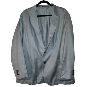 Ermenegildo Zegna Shirt Jacket Light Grey Cotton Silk Cashmere Blazer 54R 44R
